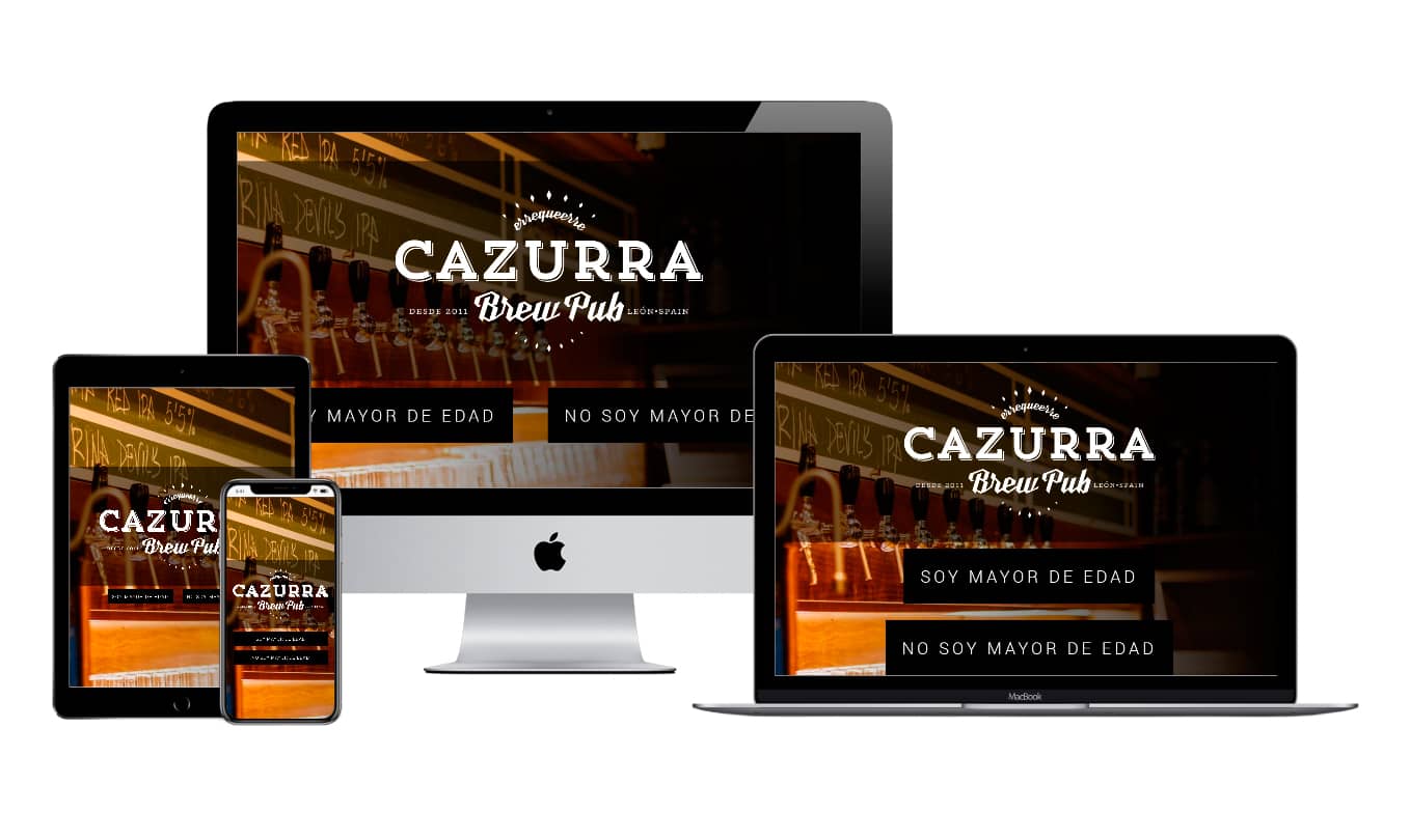 Muestra diseño adaptativo de la web de Cazurra Brew Pub